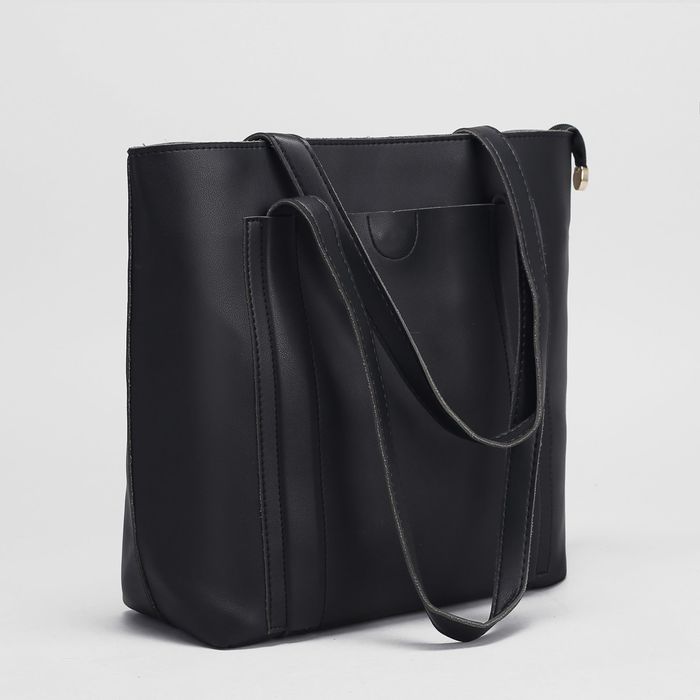 Сумка женская, 1 отдел с перегородкой, 2 наружных кармана, цвет чёрный