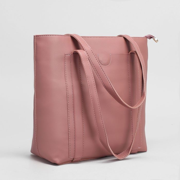 Сумка женская, 1 отдел с перегородкой, 2 наружных кармана, цвет пудра