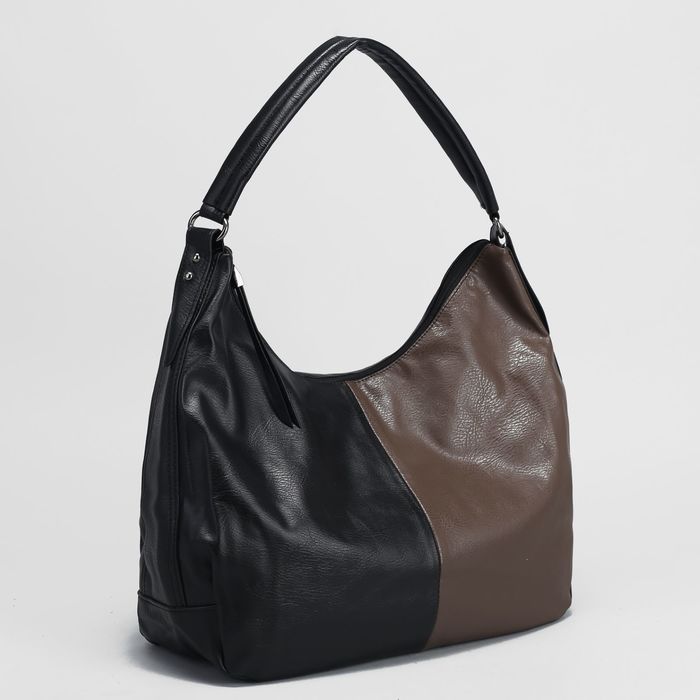 Сумка женская, отдел с перегородкой, наружный карман, цвет чёрный/хаки