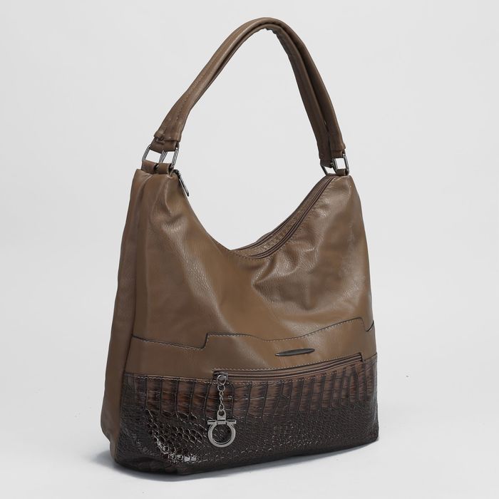 Сумка женская, 2 отдела на молниях, 2 наружных кармана, цвет хаки