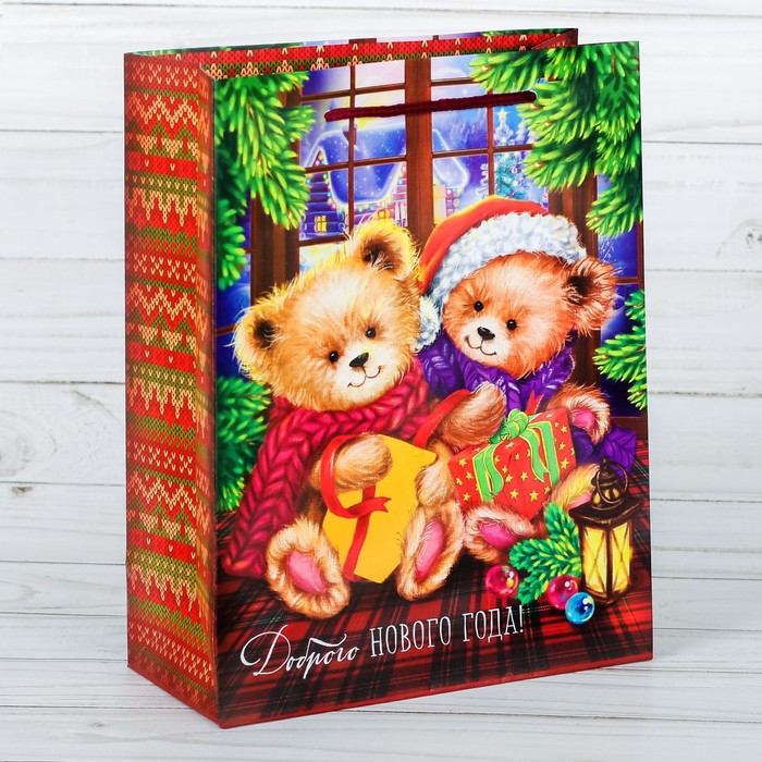 Пакет ламинированный вертикальный «Добра в Новом году!», 11 × 14 × 5 см