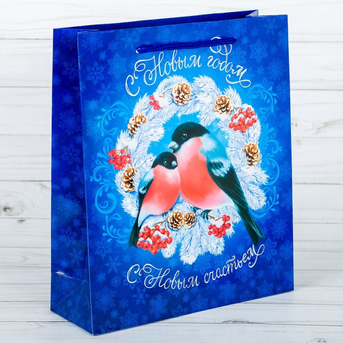 Пакет ламинированный вертикальный «Морозное счастье», 23 × 27 × 8 см