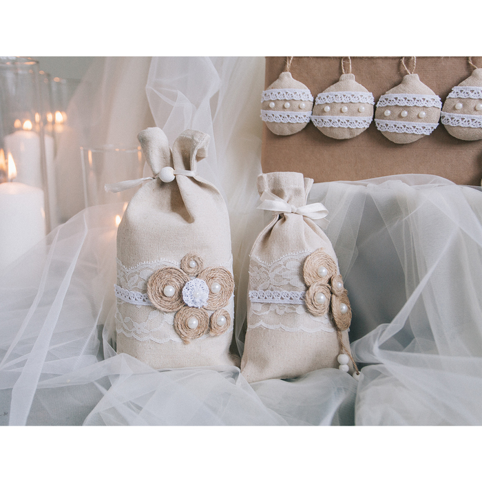 Мешки для подарков «Новогодняя вьюга», набор для шитья, 16,3 × 10,7 × 2,5 см