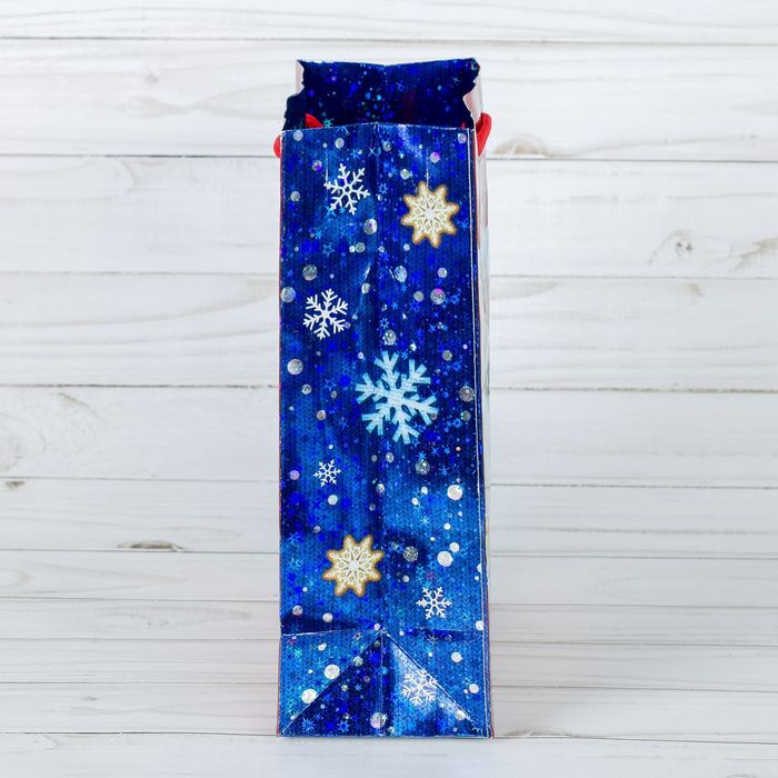 Пакет подарочный голография вертикальный «Новогоднее письмо», 18 x 23 × 8 см