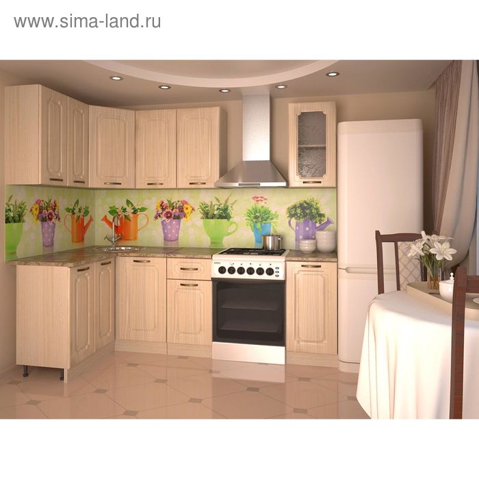 Кухонный гарнитур, грецкий орех 13, 1200 × 1800 мм, левый