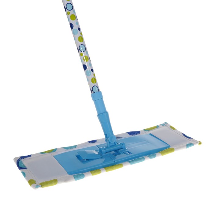 Швабра плоская, телескопическая ручка 75-120 см, насадка из микрофибры "Баблс"