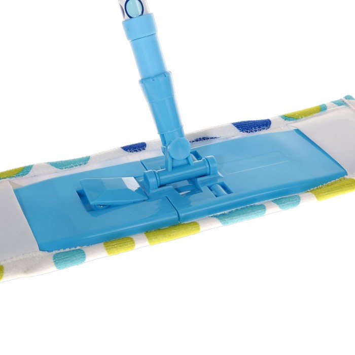 Швабра плоская, телескопическая ручка 75-120 см, насадка из микрофибры "Баблс"
