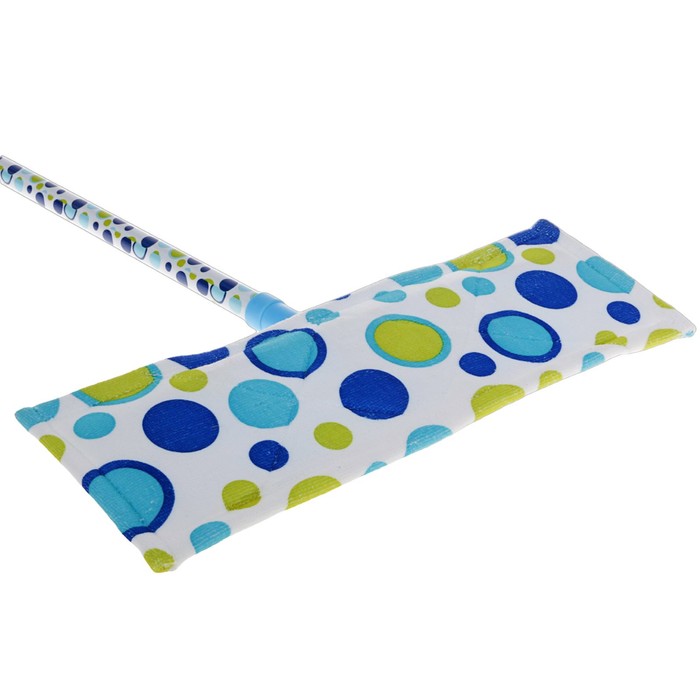 Швабра плоская, телескопическая ручка 75-120 см, насадка из микрофибры "Баблс"