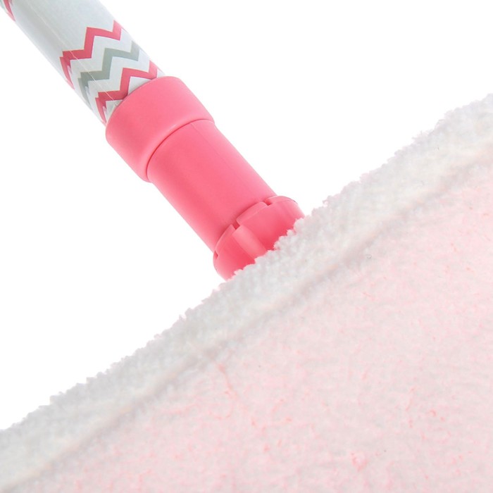 Швабра плоская, телескопическая ручка 75-120 см, насадка из микрофибры "Шеврон"