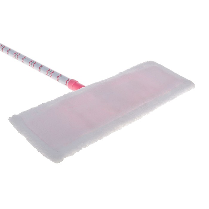 Швабра плоская, телескопическая ручка 75-120 см, насадка из микрофибры "Шеврон"