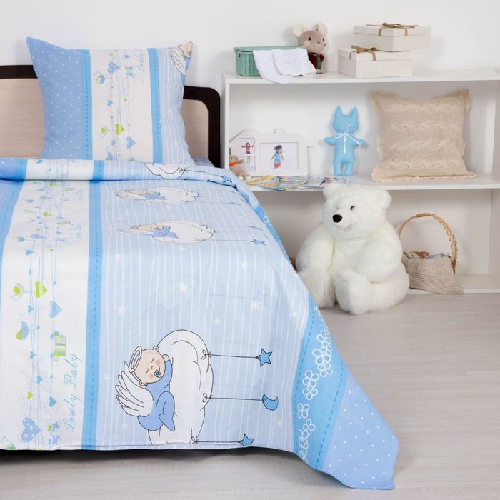 Постельное бельё 1,5сп Сударушка "Мой ангел", 150х215 см, 150х215 см, 70х70 см - 1 шт, бязь, 125 г/м