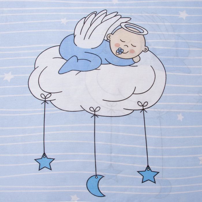 Постельное бельё 1,5сп Сударушка "Мой ангел", 150х215 см, 150х215 см, 70х70 см - 1 шт, бязь, 125 г/м