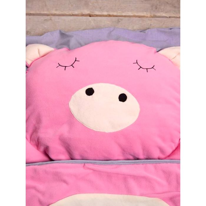 Спальный мешок "Свинка" на молнии, размер 60х120 см (S), флис/синтепух/хлопок