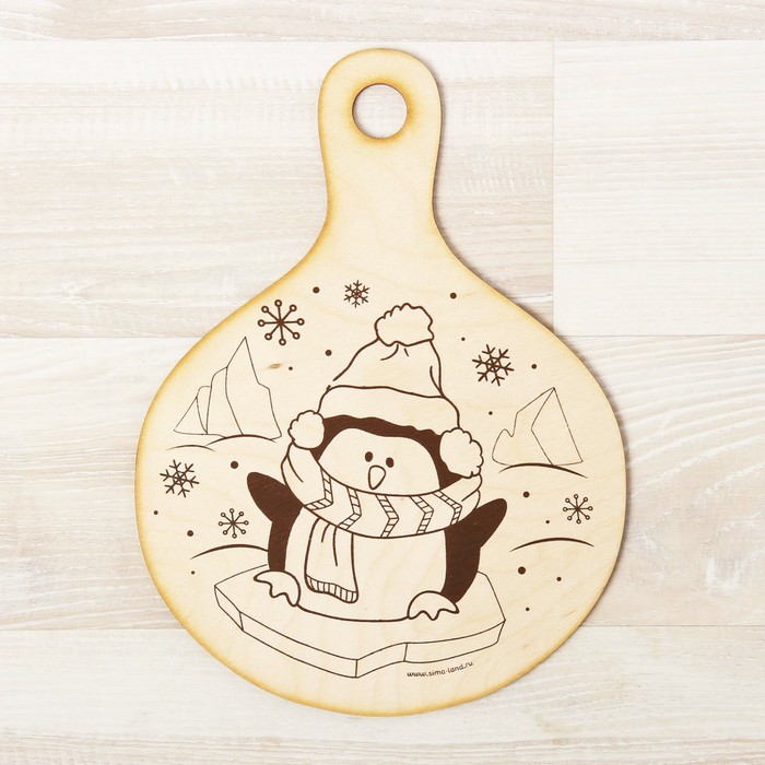 Доска для выжигания "Пингвин в шапочке"