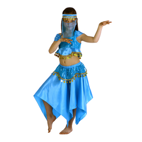 Карнавальный костюм 'Восточная красавица. Лейла', повязка, топ, юбка, цвет голубой, р-р 34, рост 134 см Ош
