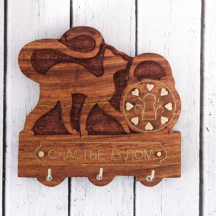 Ключница "Кошка "Счастье в дом"