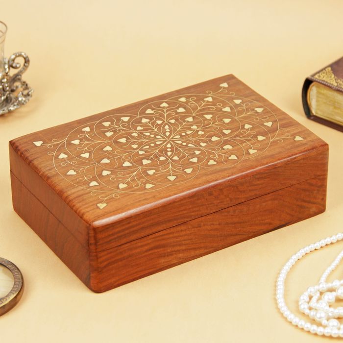 Шкатулка дерево "Мини сердечки" 7х15х23 см