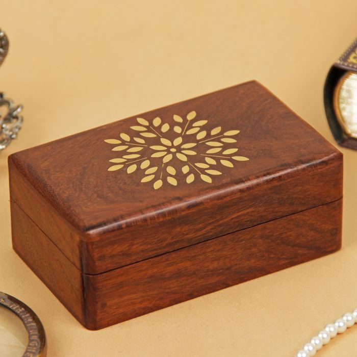 Шкатулка дерево "Снежинка" 12,7х7,5х5 см