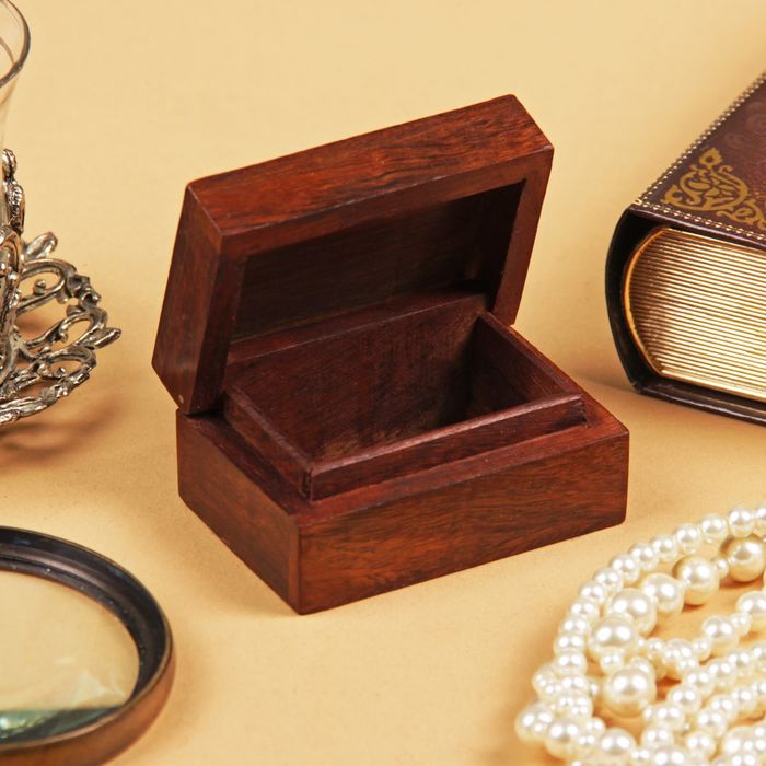 Шкатулка дерево "Сердечки и капли" 7,5х5х3,5 см