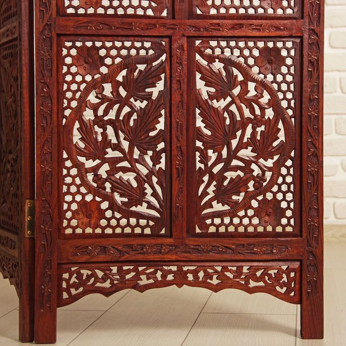 Ширма дерево резная "Стебли" 100х180 см