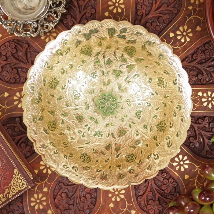 Блюдо латунь цветная эмаль "Живая изгородь" 6,5х20х20 см