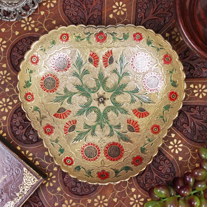 Блюдо латунь цветная эмаль "Жозефина" 5х22,5х22,5 см