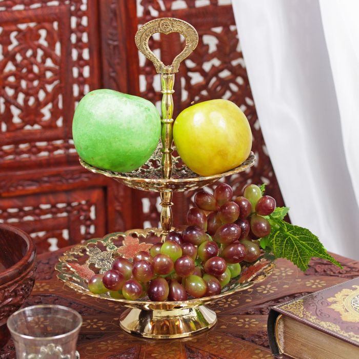 Фруктовница латунь цветная эмаль "Виктория" 23х18х18 см