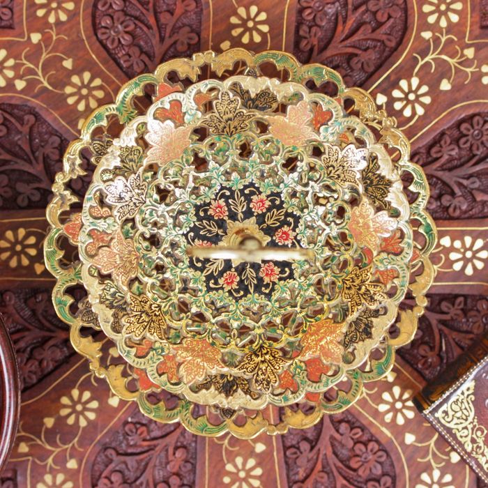 Фруктовница латунь цветная эмаль "Виктория" 23х18х18 см