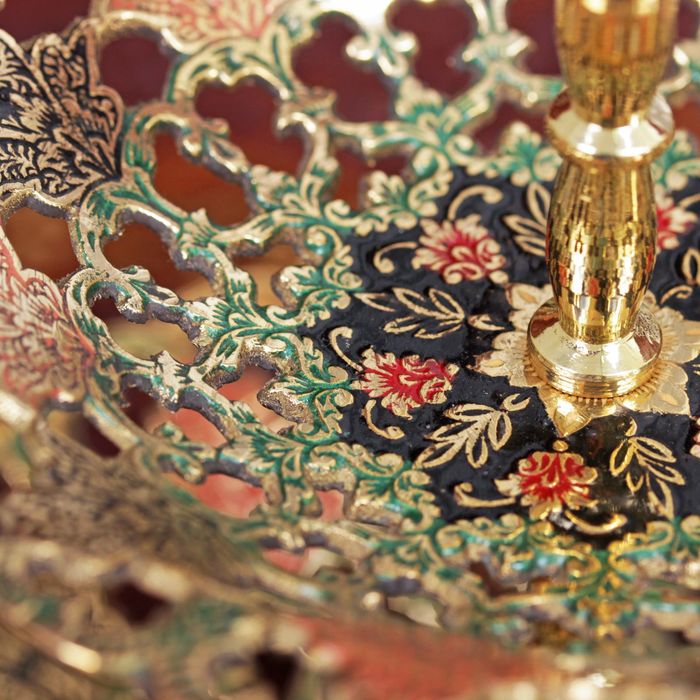 Фруктовница латунь цветная эмаль "Виктория" 23х18х18 см