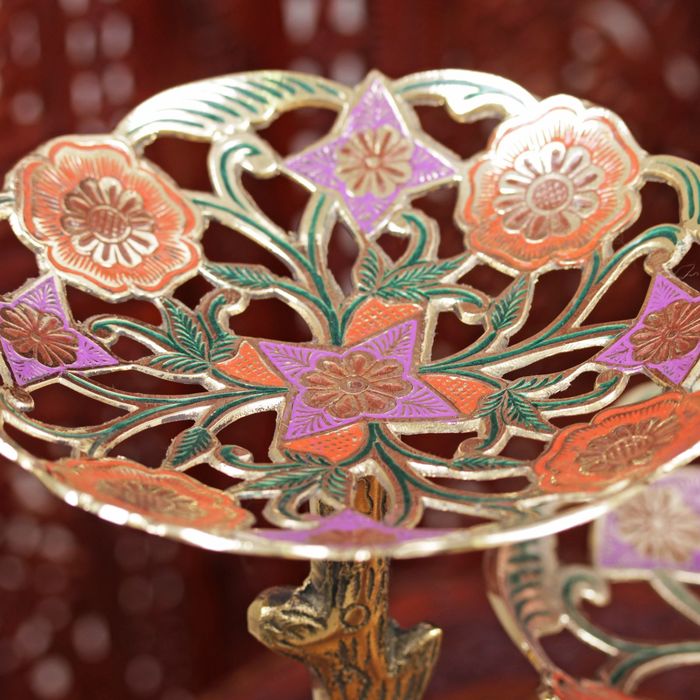 Фруктовница латунь цветная эмаль "Лаура" 27х24х35 см