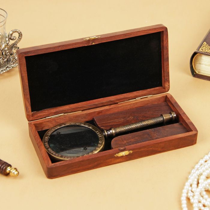 Сувенир лупа рукоять из металла "Пиратская" 3,2х11х23 см