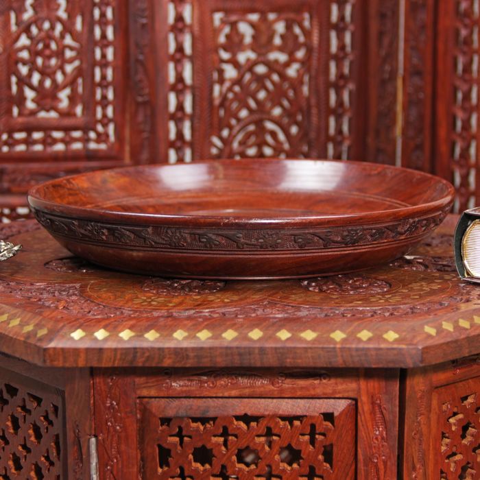 Блюдо дерево "Цветы" 4,5х30х30 см