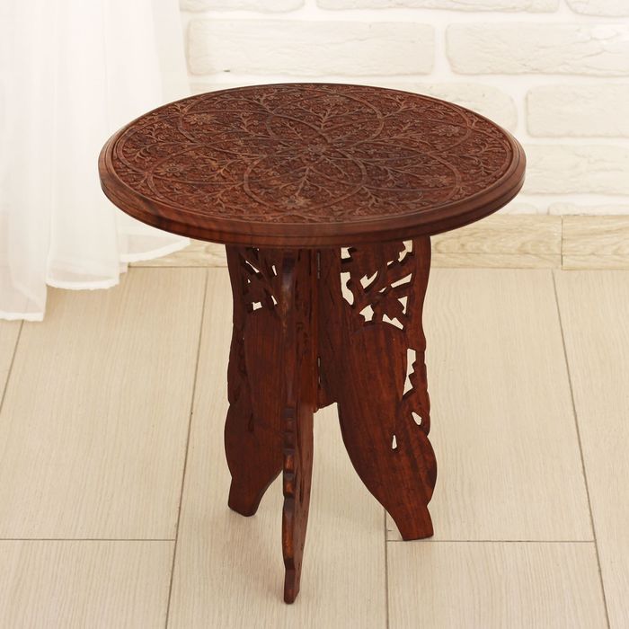 Стол дерево резной "Лепестки" 39х37х37 см