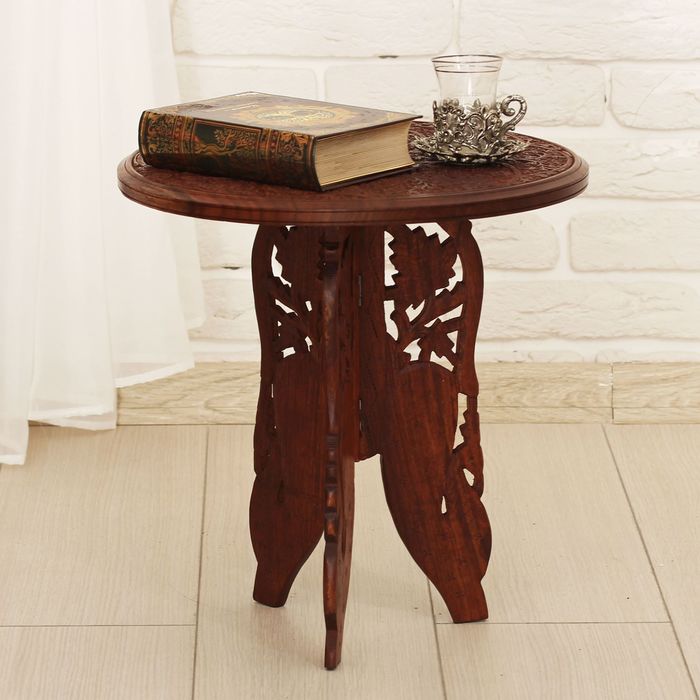 Стол дерево резной "Лепестки" 39х37х37 см