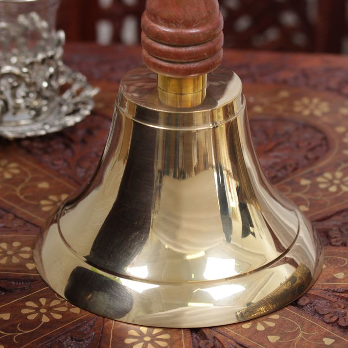 Колокол латунь рукоять дерево "Великан" 29,5х13,5х13,5 см