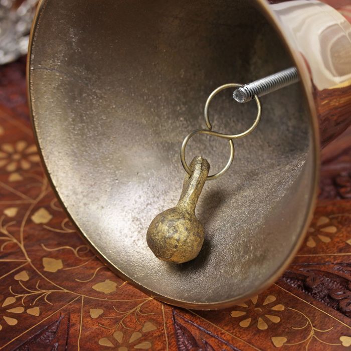 Колокол латунь рукоять дерево "Великан" 29,5х13,5х13,5 см