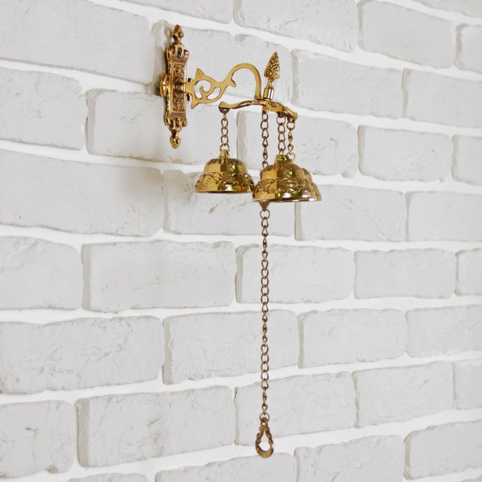 Рында латунь с цепочкой "Дракон" (3 колокола) 16х14,5х13 см