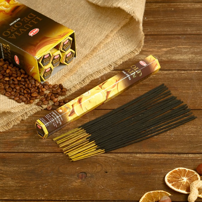 Благовония "HEM" 20 палочек угольные gold rain