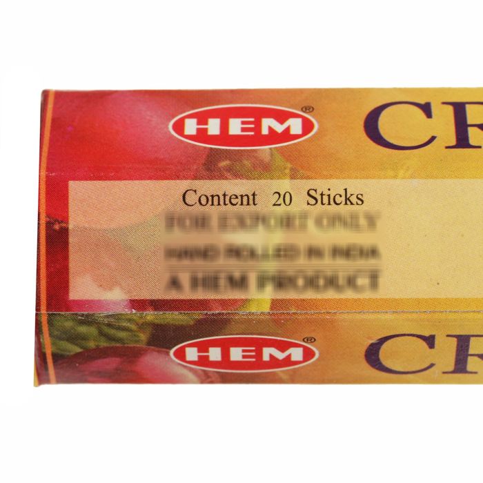 Благовония "HEM" 20 палочек угольные cranberry