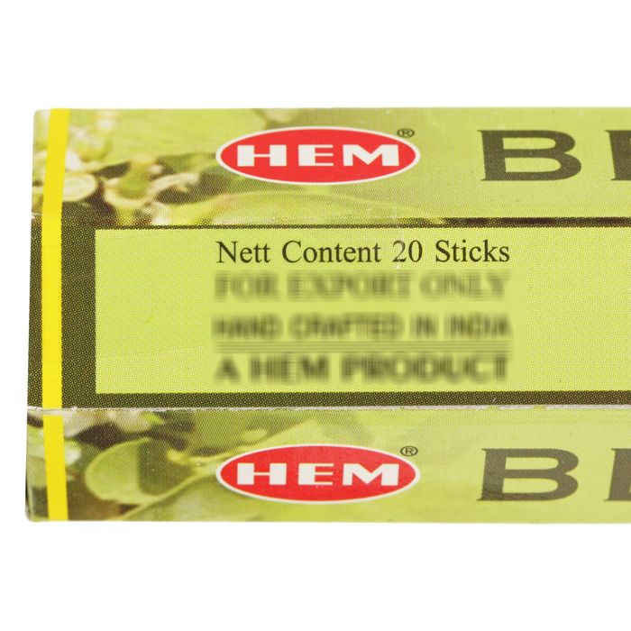 Благовония "HEM" 20 палочек угольные bergamot