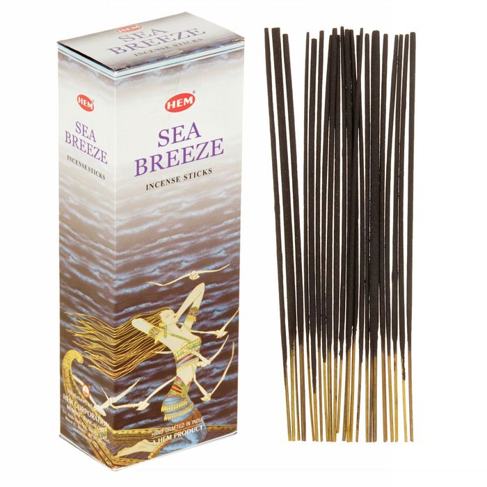 Благовония "HEM" 20 палочек угольные sea breeze