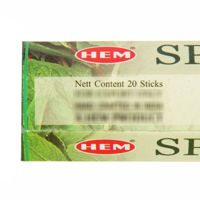 Благовония "HEM" 20 палочек угольные spearmint