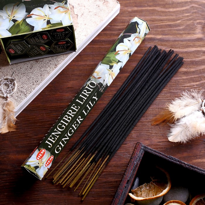 Благовония "HEM" 20 палочек угольные ginger lily