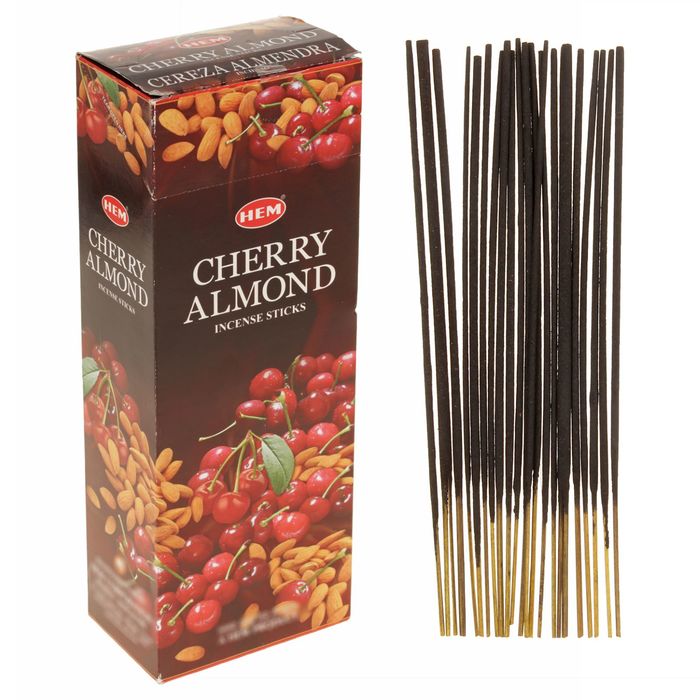 Благовония "HEM" 20 палочек угольные cherry almond