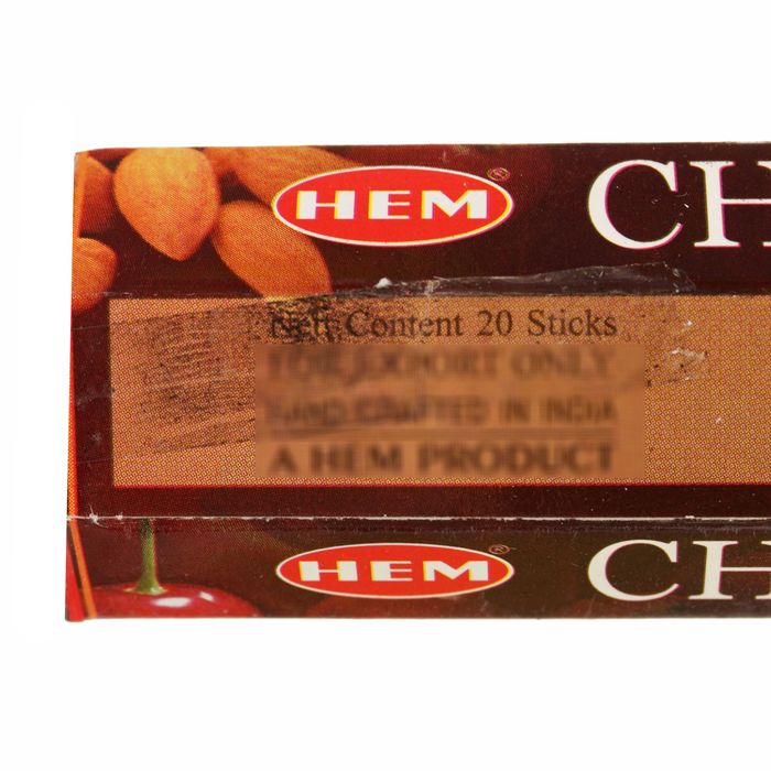 Благовония "HEM" 20 палочек угольные cherry almond