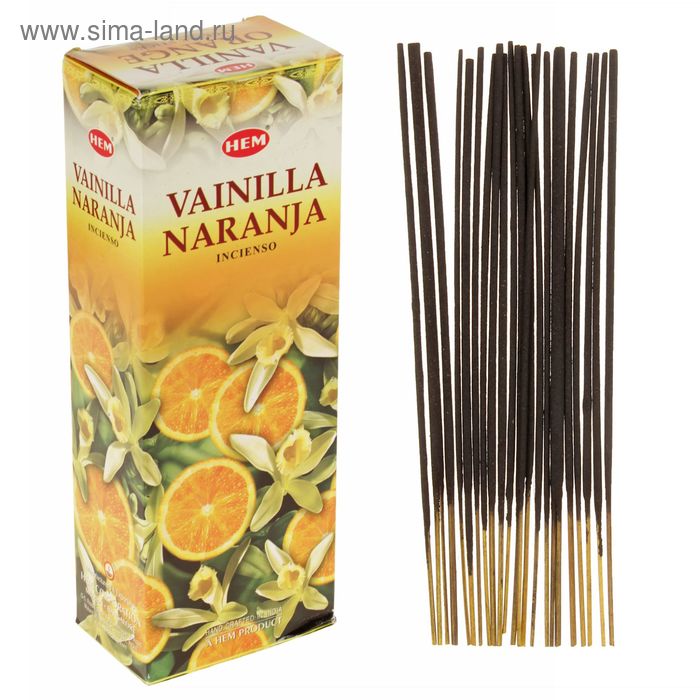 

Благовония "HEM" 20 палочек угольные vanilla orange