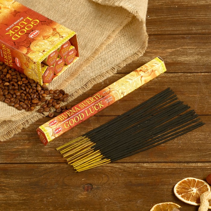 Благовония "HEM" 20 палочек угольные good luck