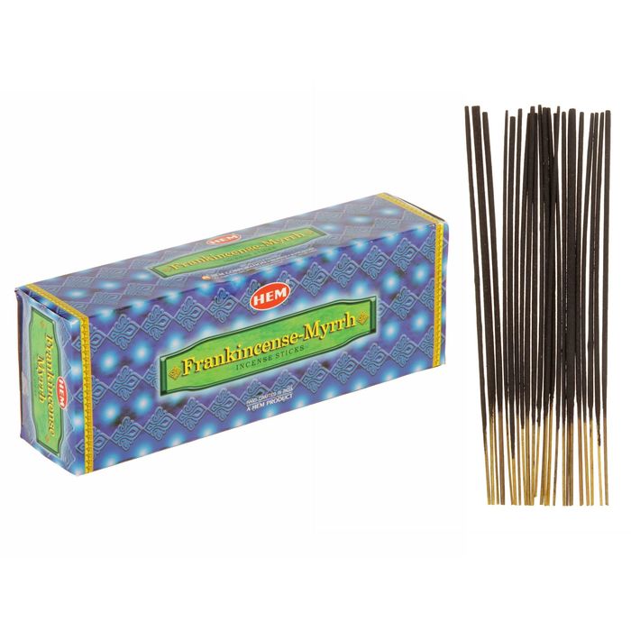 Благовония "HEM" 20 палочек угольные frankincense myrrt
