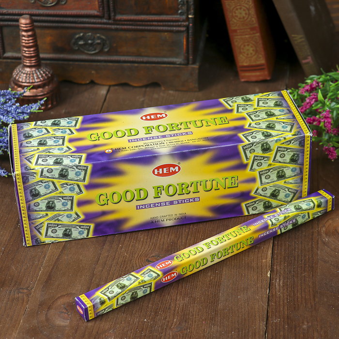 Благовония "HEM" 8 палочек угольные good fortune