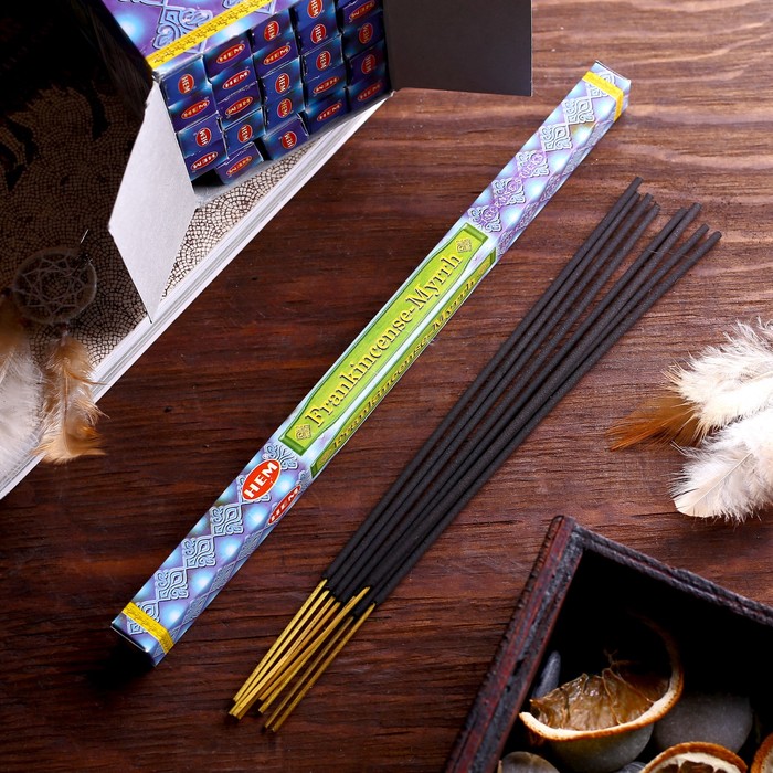 Благовония "HEM" 8 палочек угольные frankincense - myrrh